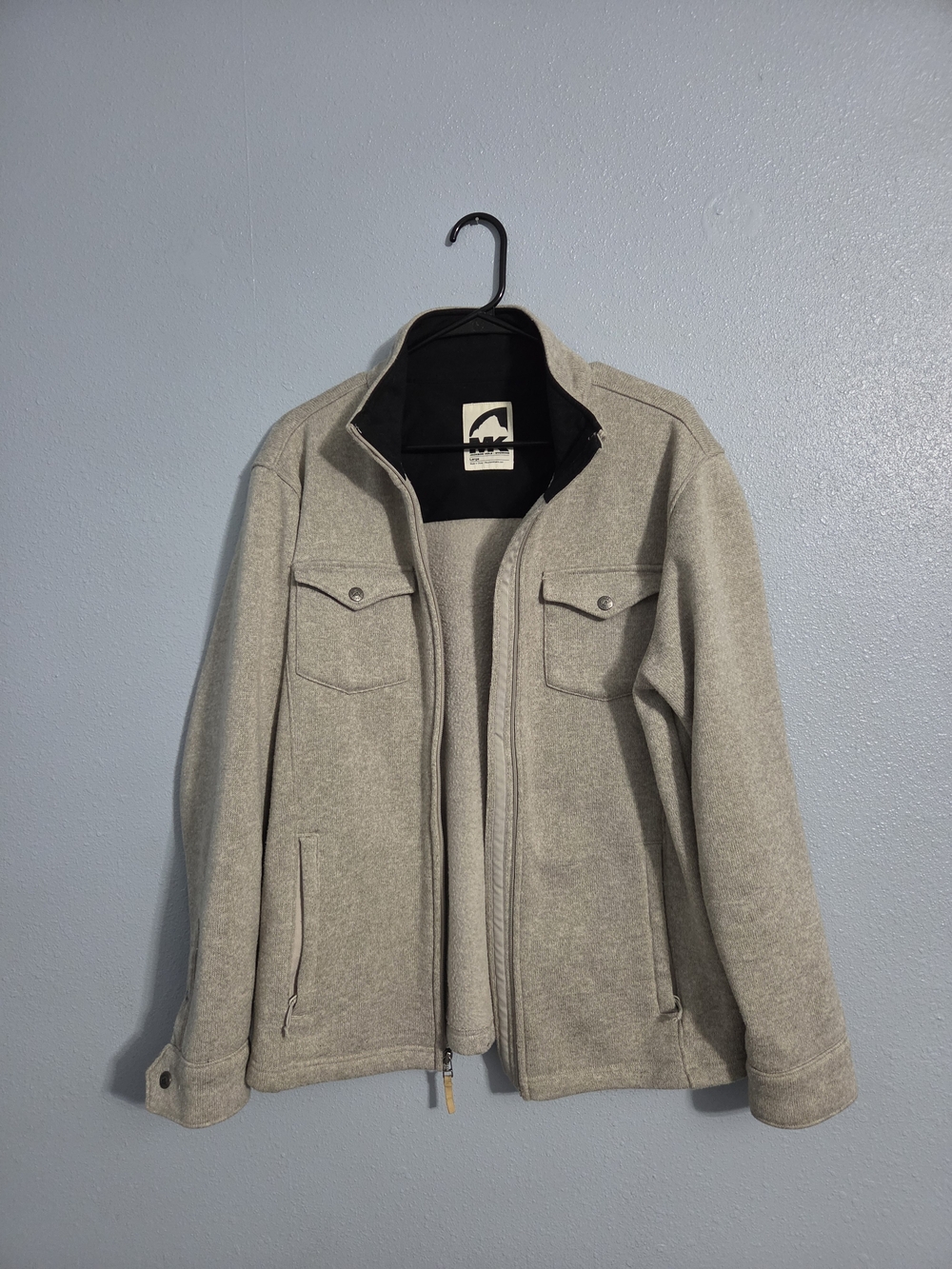 Mountain Khakis Men's Beige Zip-Up Sweater Jacket